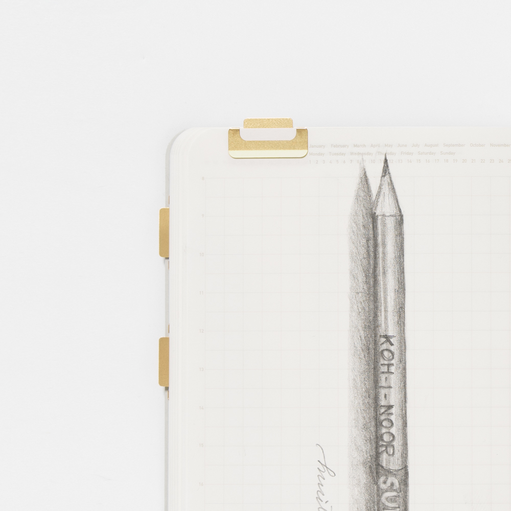 2.5mm 슬림한 인덱스 폭으로 깔끔한 midori 미도리 인덱스 슬림 클립 index clips slim Brass 황동