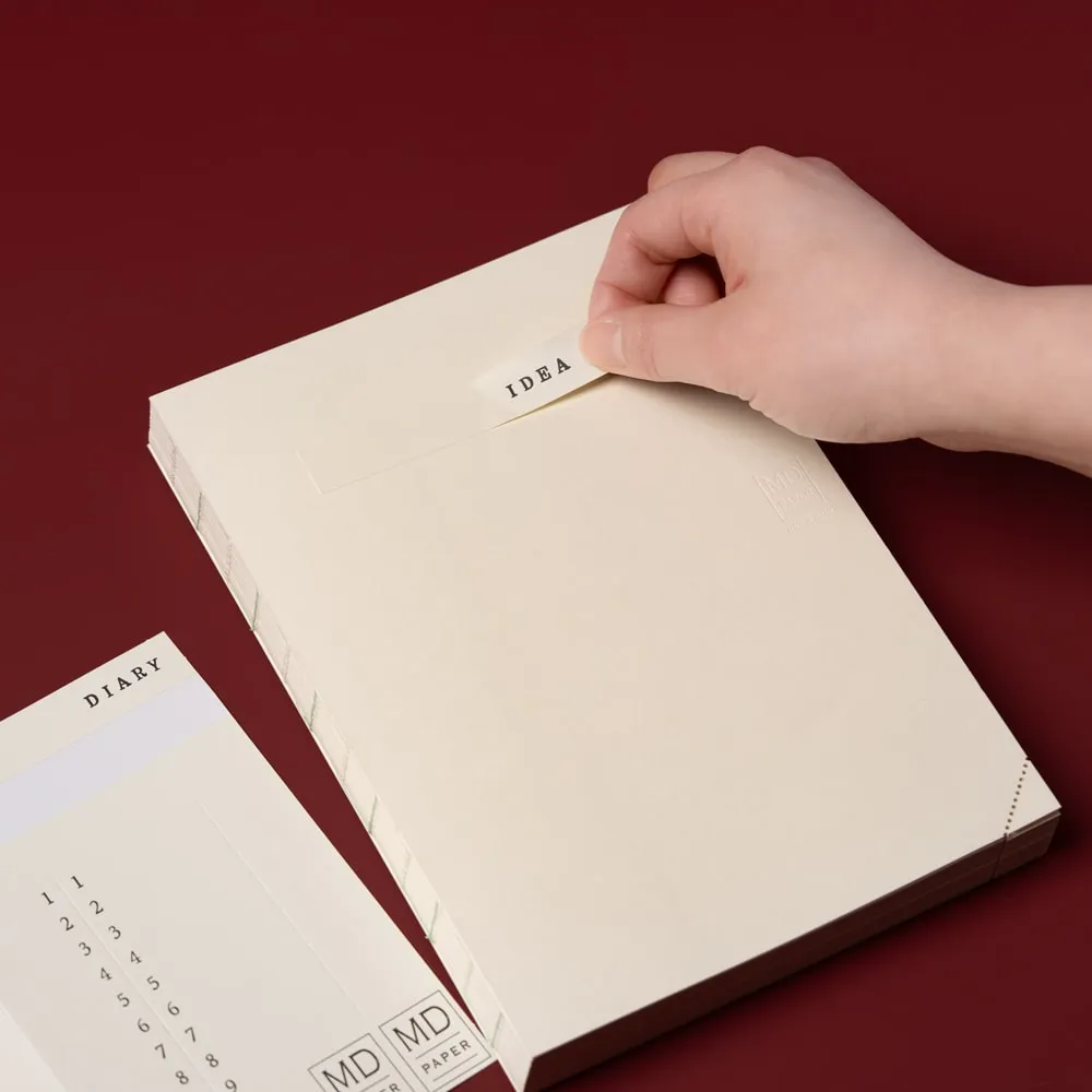 미도리 엠디노트 코덱스 저널 하루 한 페이지 Midori MD Notebook Codex Journal L A5 사이즈 1 day 1 page - 동봉된 인덱스 스티커로 노트의 이름을 지어주세요.