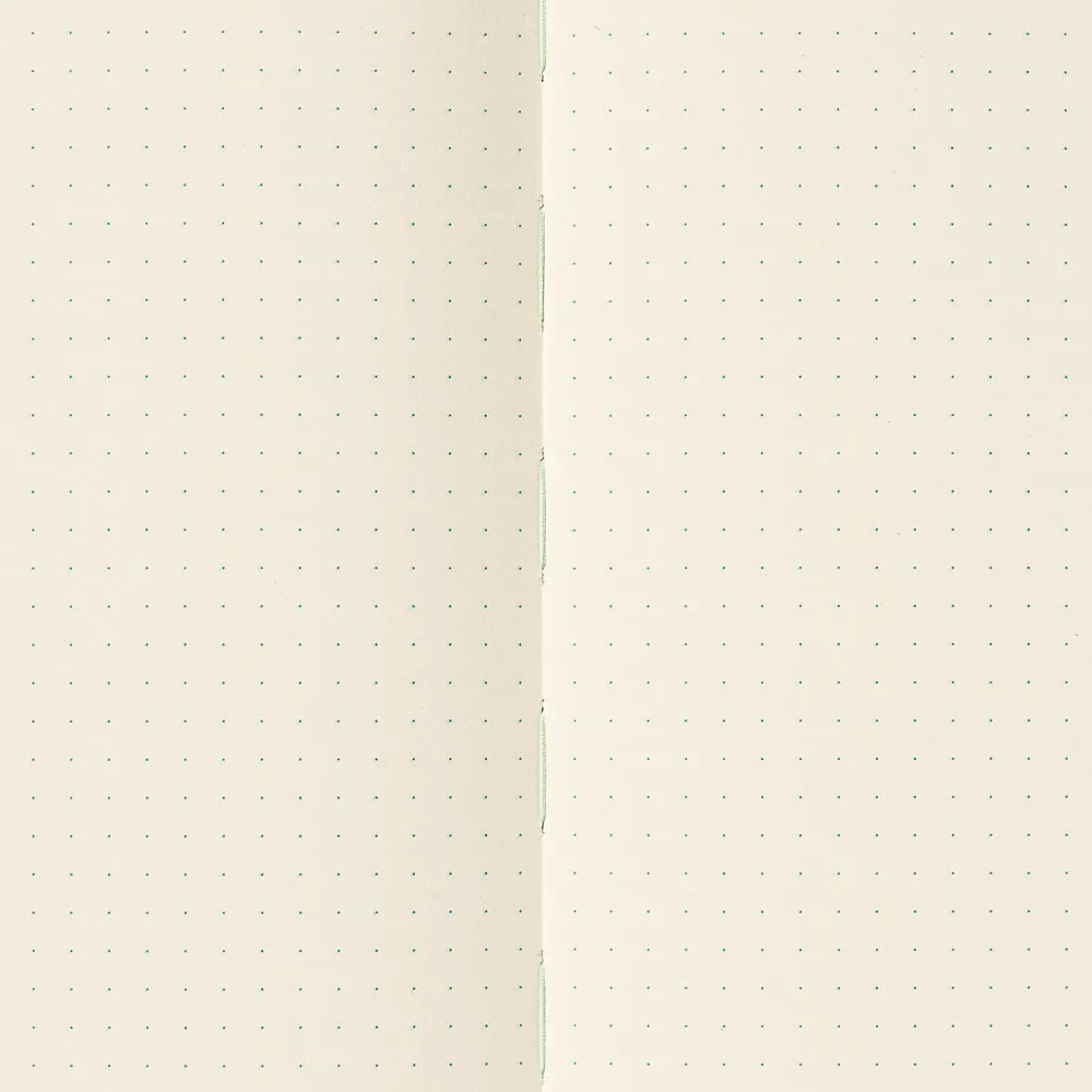 미도리 엠디노트 코덱스 저널 하루 한 페이지 Midori MD Notebook Codex Journal L A5 사이즈 1 day 1 page - 도트 그리드 노트엔 민트색 실이 사용됐어요.