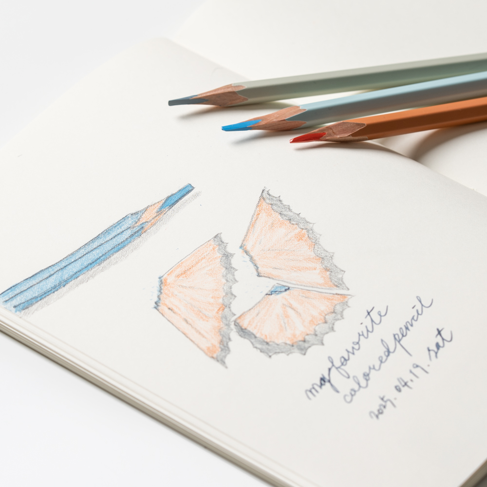 미도리 MD 색연필 미도리노트와 함께 사용하기 좋은 필기구 midori md color pencil - MD 색연필 3가지 컬러로 그린 스케치
