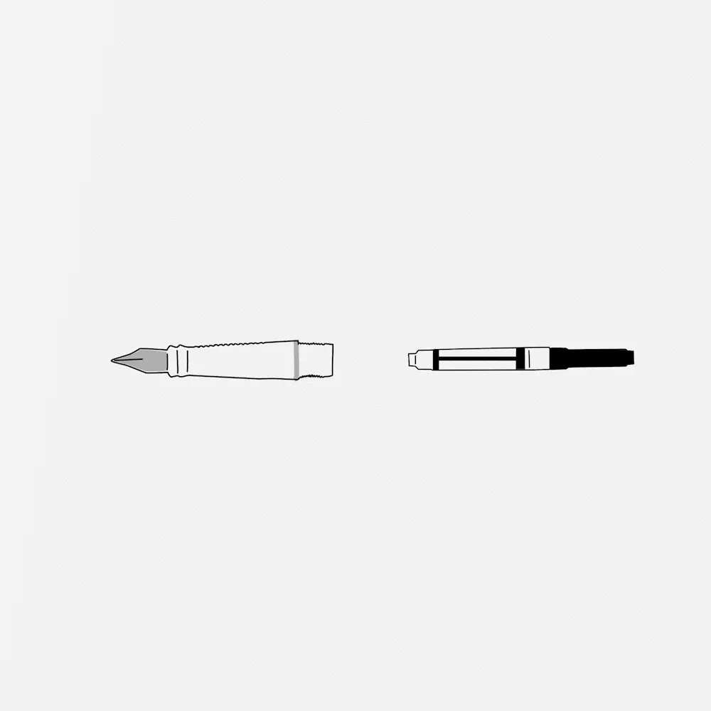 미도리 MD 만년필 Midori foundtain Pen M nib - 전용 컨버터로 잉크를 주입하는 방법 3