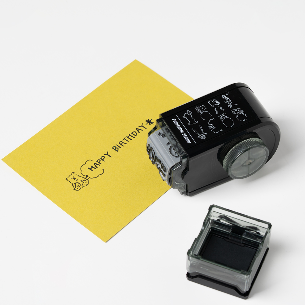 midori 미도리 페인터블 회전식 스탬프 다이얼 동물 말풍선 paintable rotating stamp dial Speech Bubblet - 말풍선 모양으로 메시지 카드 만들기